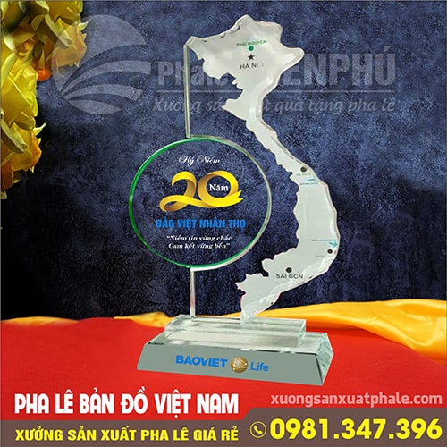 biểu trưng pha lê bản đồ việt nam 
