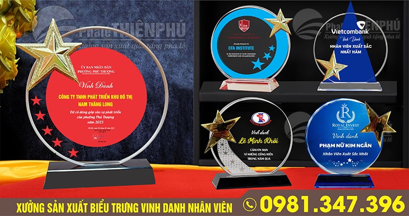 biểu trưng vinh danh nhân viên cuối năm 
