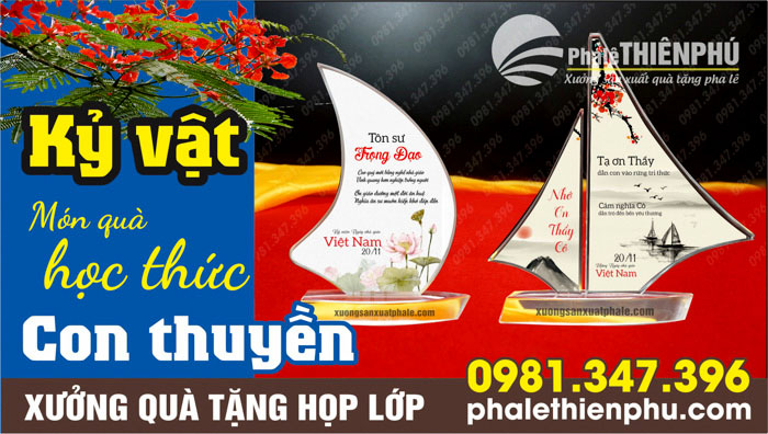 Con thuyền học thức quà tặng họp lớp