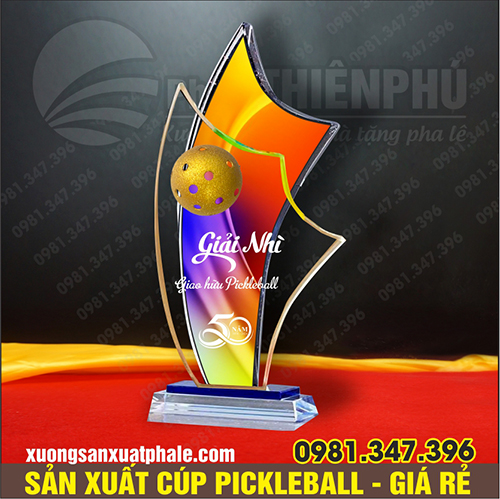 Cúp pickleball gắn bóng mini