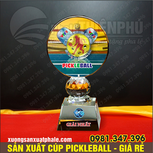 Cúp pickleball gắn bóng mini