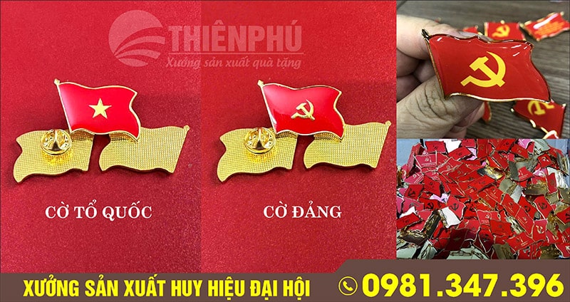 huy hiệu cờ đảng cờ tổ quốc 