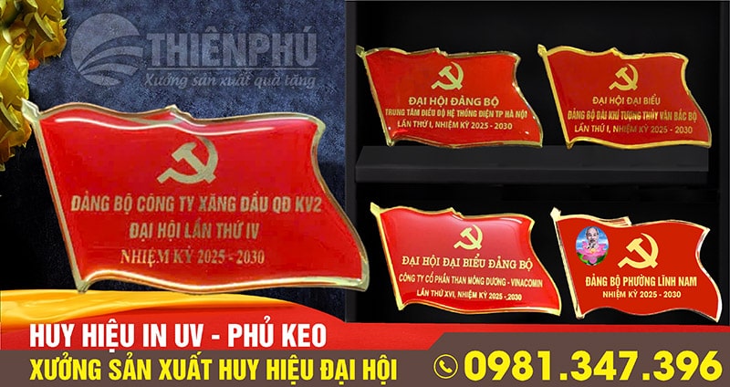 Huy hiệu đại hội in UV