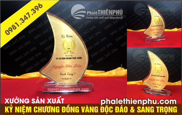 Kỷ niệm chương thuyền cong đồng vàng