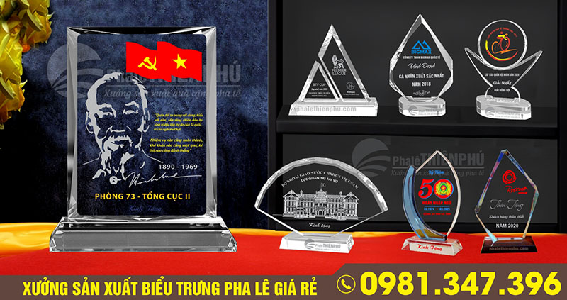 Mẫu kỷ niệm chương pha lê đại hội in trực tiếp