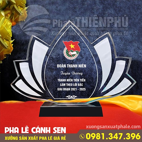 kỷ niệm chương pha lê cánh sen