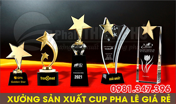 mẫu cúp pha lê ngôi sao