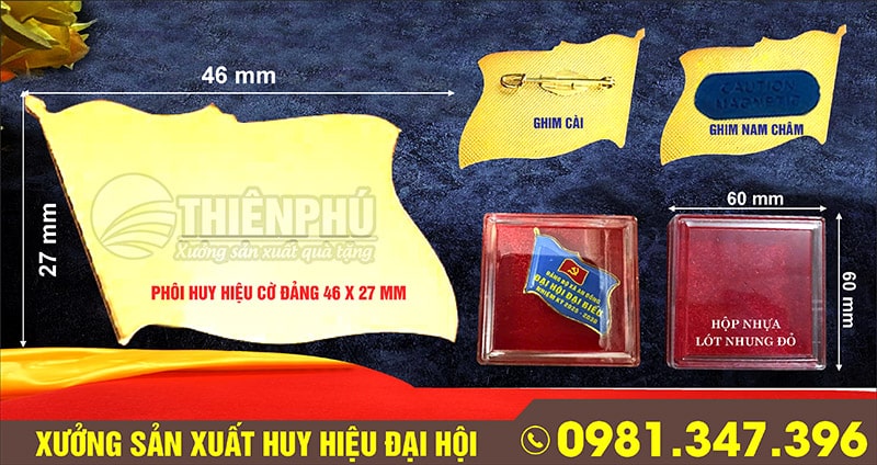 phôi huy hiệu cờ đảng đại hội