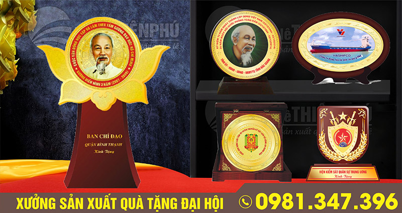 quà tặng gỗ đồng đại hội đảng