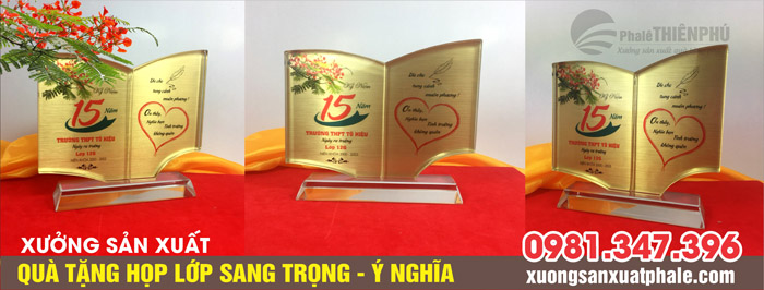 quà tặng thầy cô hình quyển sách đồng vàng