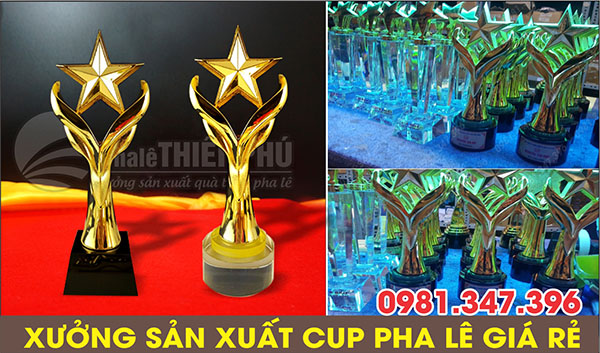 sản xuất cúp pha lê ngôi sao đồng