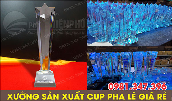 sản xuất cúp pha lê sao thân trụ