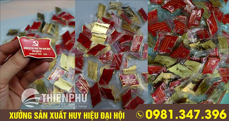 Sản xuât huy hiệu đại hội dập nổi 