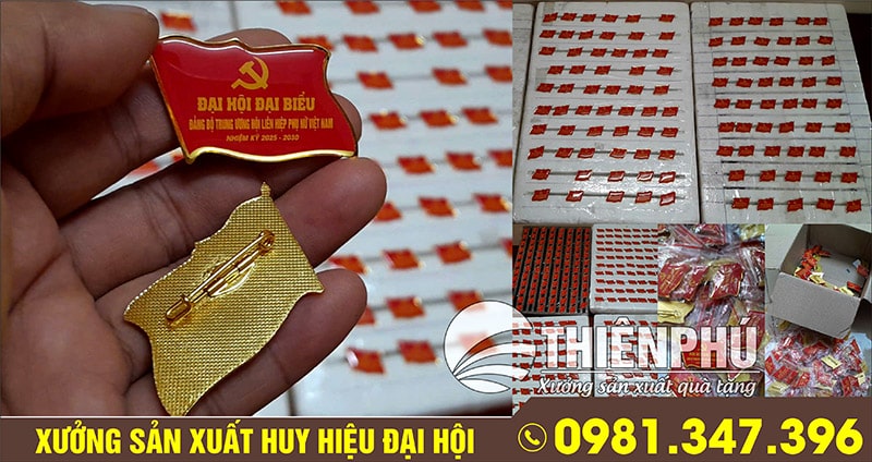 Sản xuât huy hiệu đại hội in ảnh lấy ngay