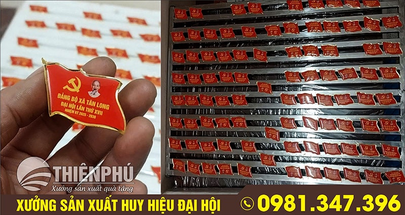 Sản xuât huy hiệu đại hội in ảnh phủ keo epoxy bảo vệ