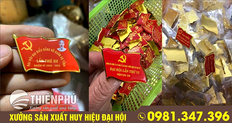 Sản xuât huy hiệu đại hội in ảnh theo yêu cầu 