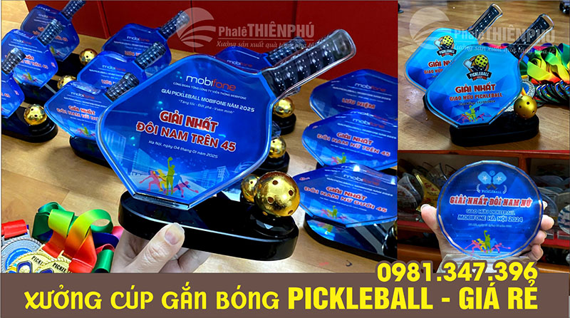Các mẫu cúp đánh giải pickleball 12