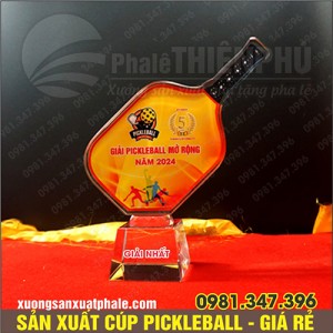 Cúp giải đế cao gắn vợt pickleball 