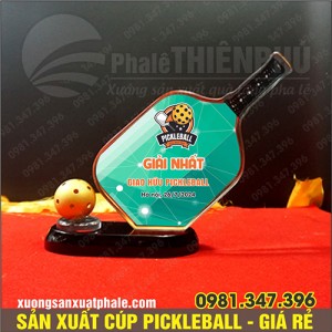 Cúp đánh giải pickleball hình vợt gắn bóng
