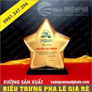 Biểu trưng pha lê ngôi sao đồng vàng