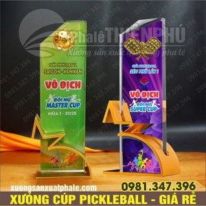 Cúp giải pickleball kim loại