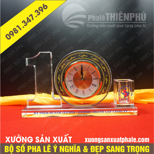 Bộ số pha lê 10 năm cắm bút