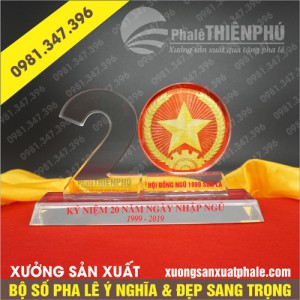 Bộ số pha lê 20 năm ngày nhập ngũ